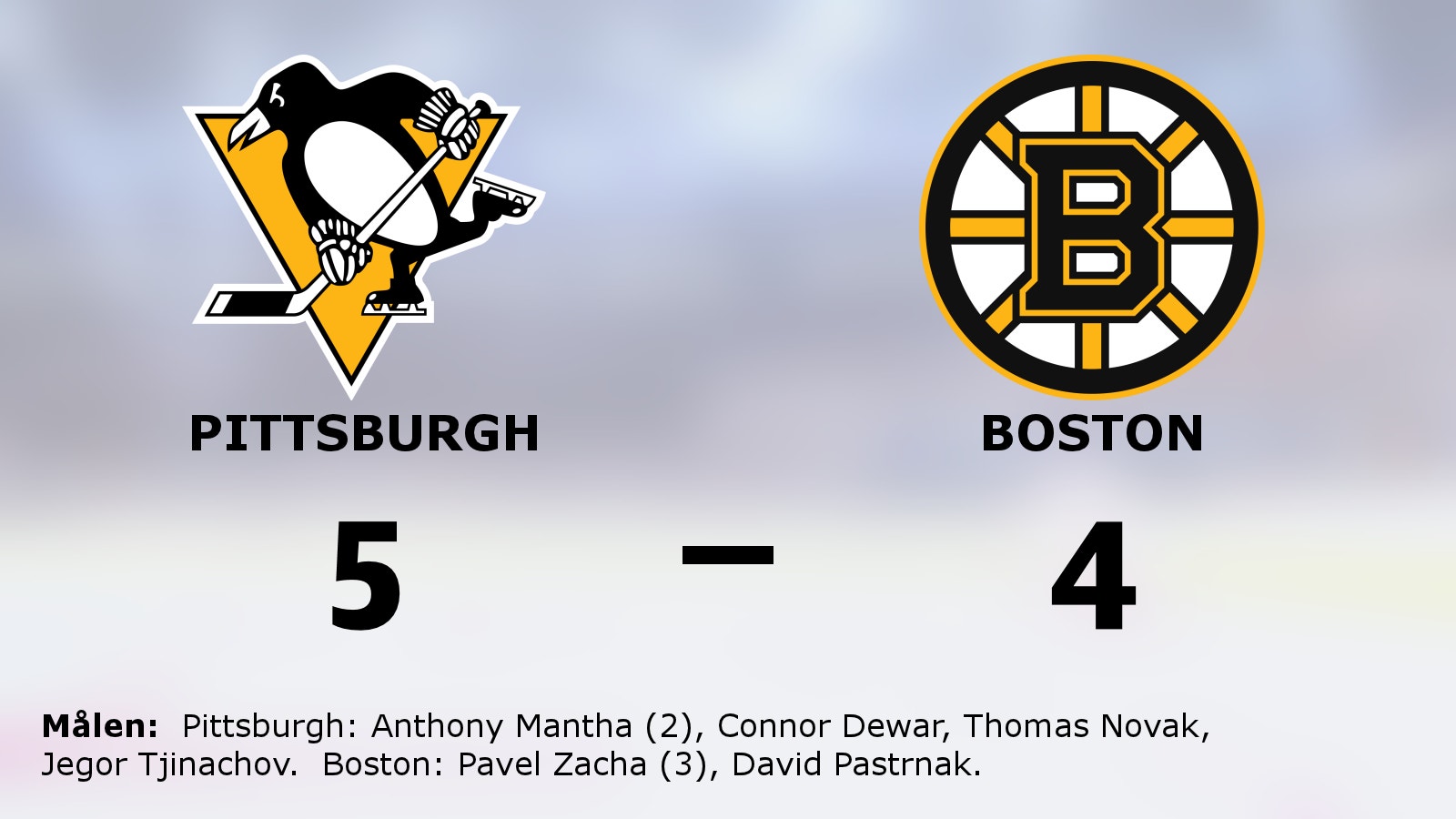 Pittsburgh starkast – vann i förlängningen mot Boston