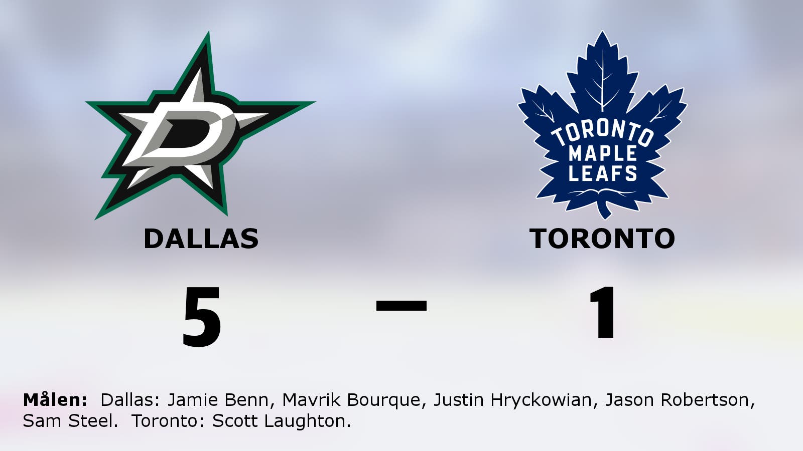 Dallas fina svit håller i sig efter 5–1 mot Toronto