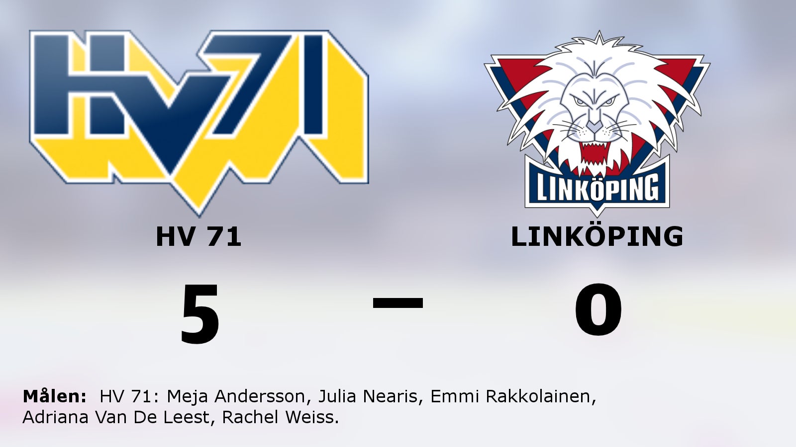 Stabil seger för HV 71 som höll nollan mot Linköping