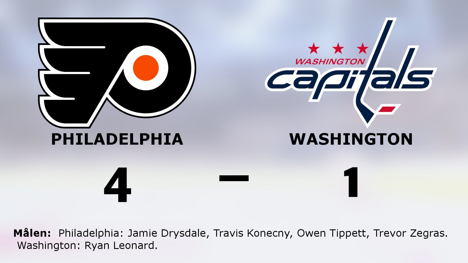 Philadelphia vann mot Washington i NHL