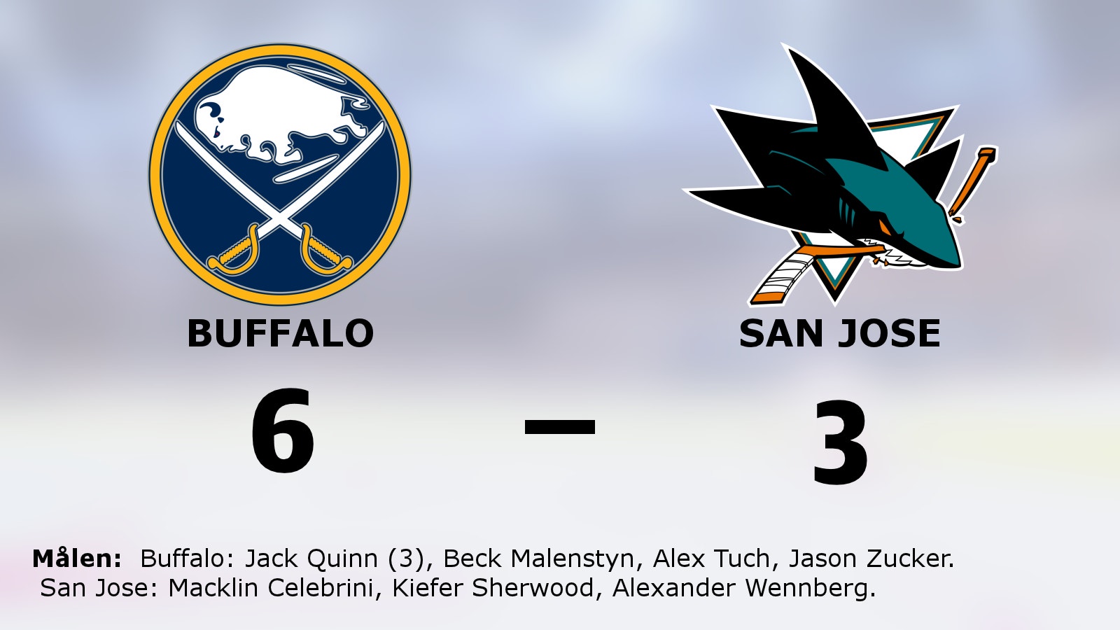 Jack Quinn fixade segern för Buffalo i matchen mot San Jose
