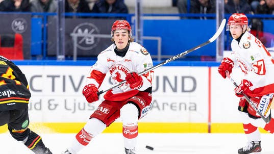 Hampus Johannessson från sitt första seniorår i Troja. Foto: Bildbyrån