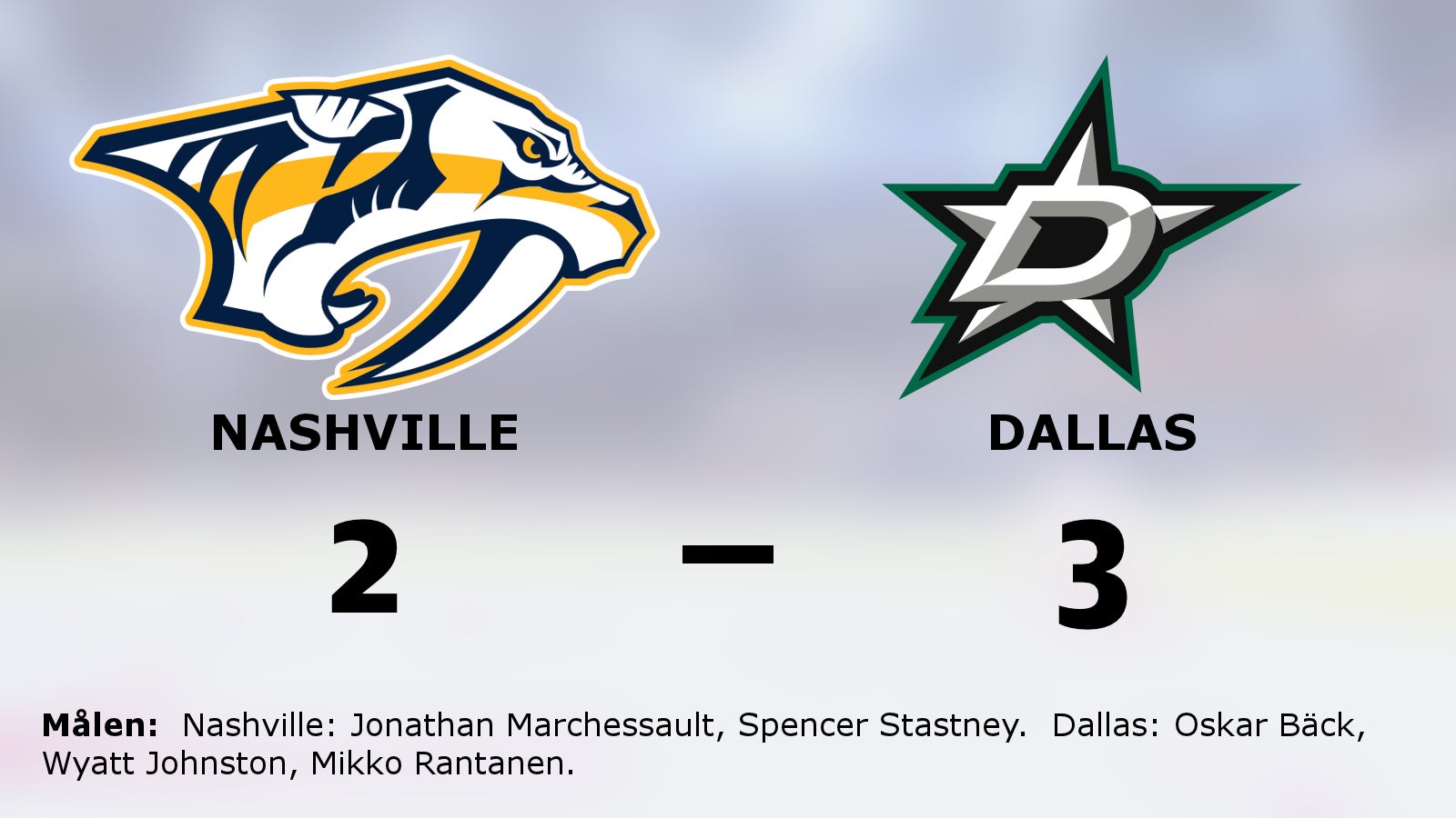 Tre poäng till Dallas efter avgörande i slutperioden mot Nashville