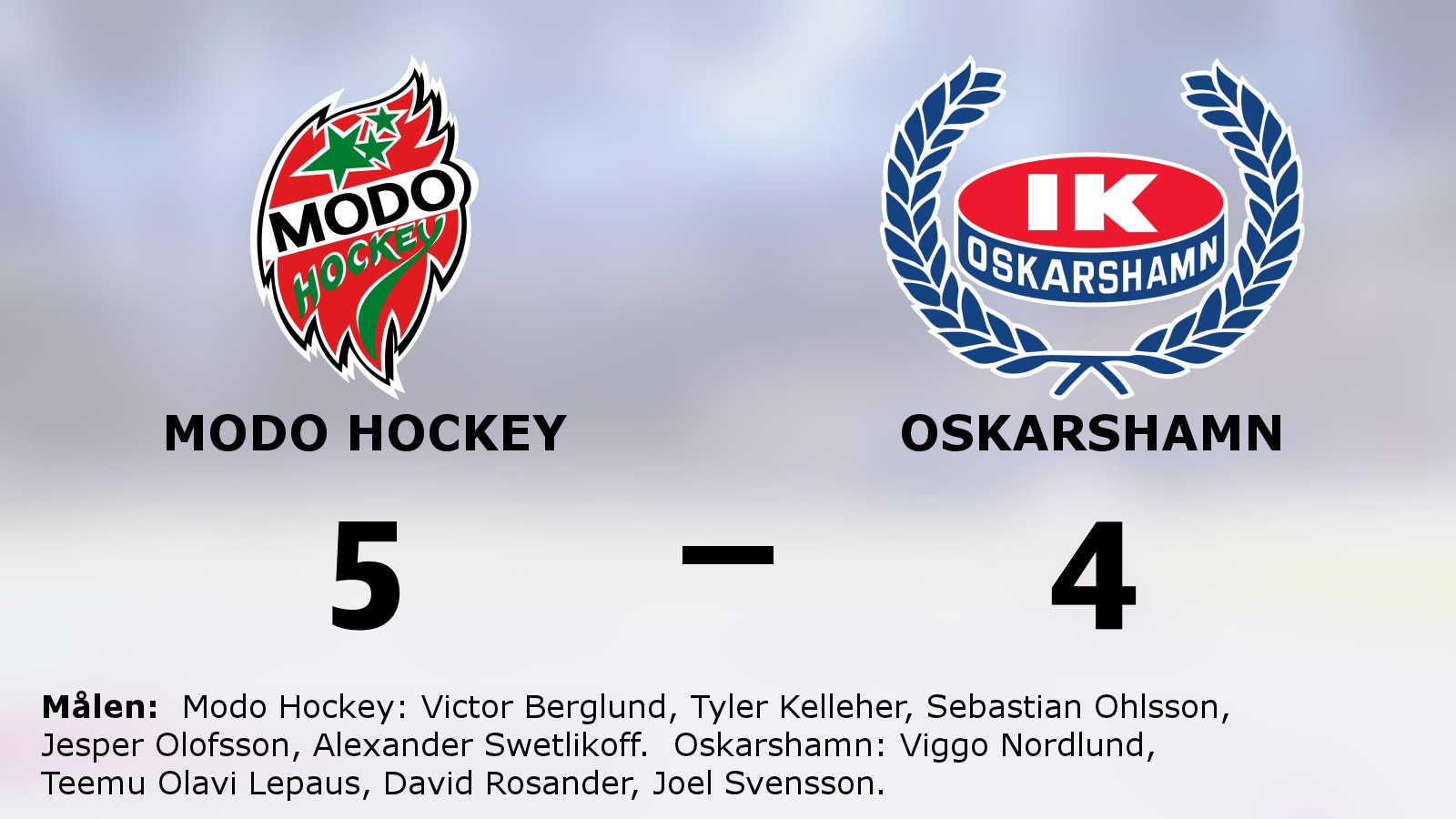 Modo Hockey slog Oskarshamn i måljämn match i Hägglunds Arena