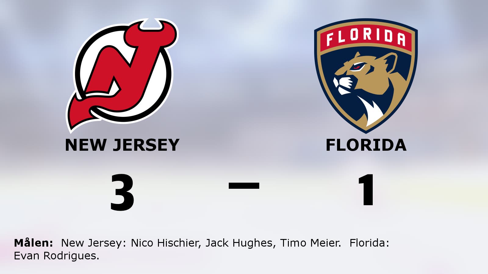 Ryck i sista perioden avgjorde för New Jersey hemma mot Florida