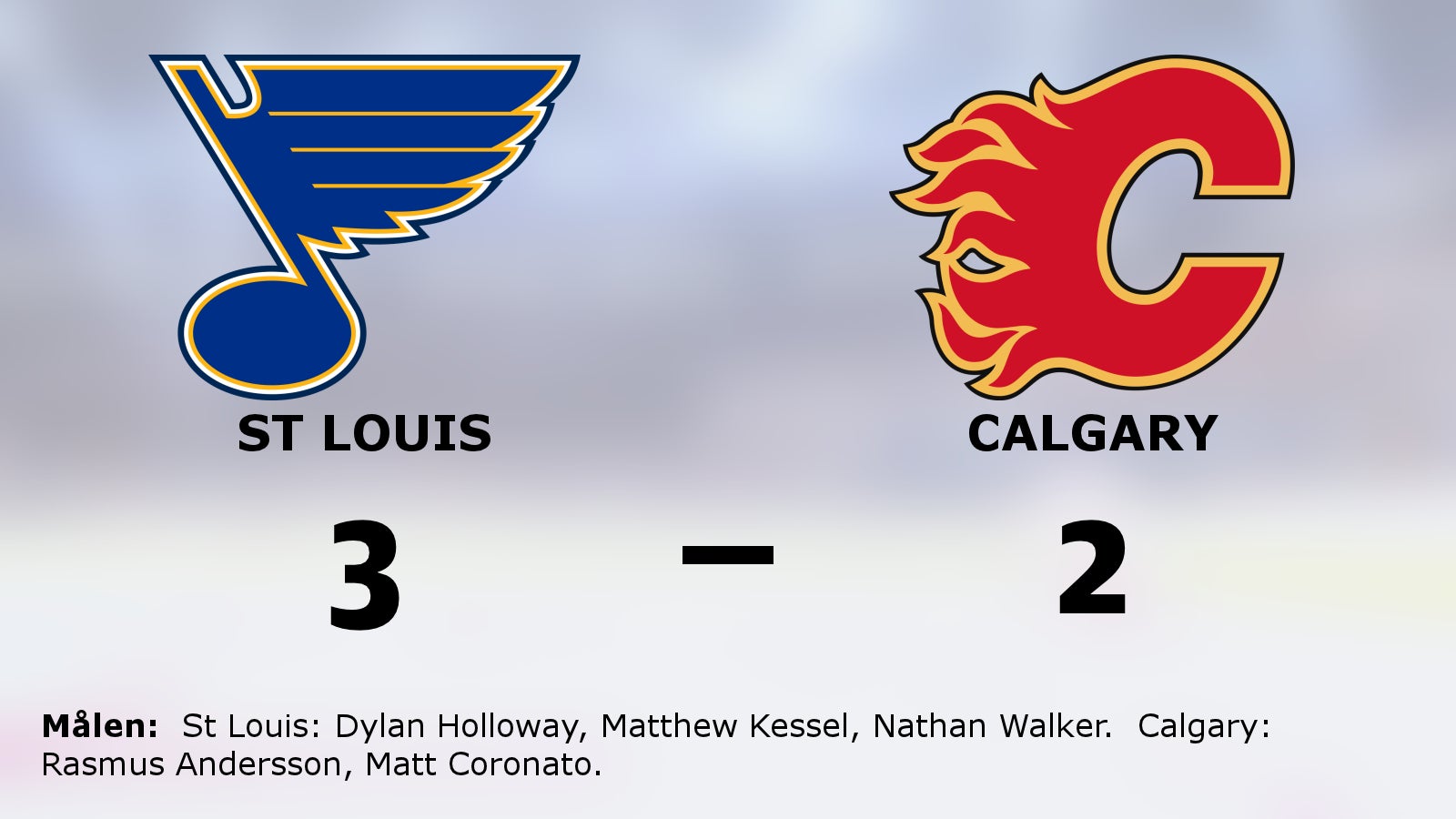 Knapp seger för St Louis på hemmaplan mot Calgary