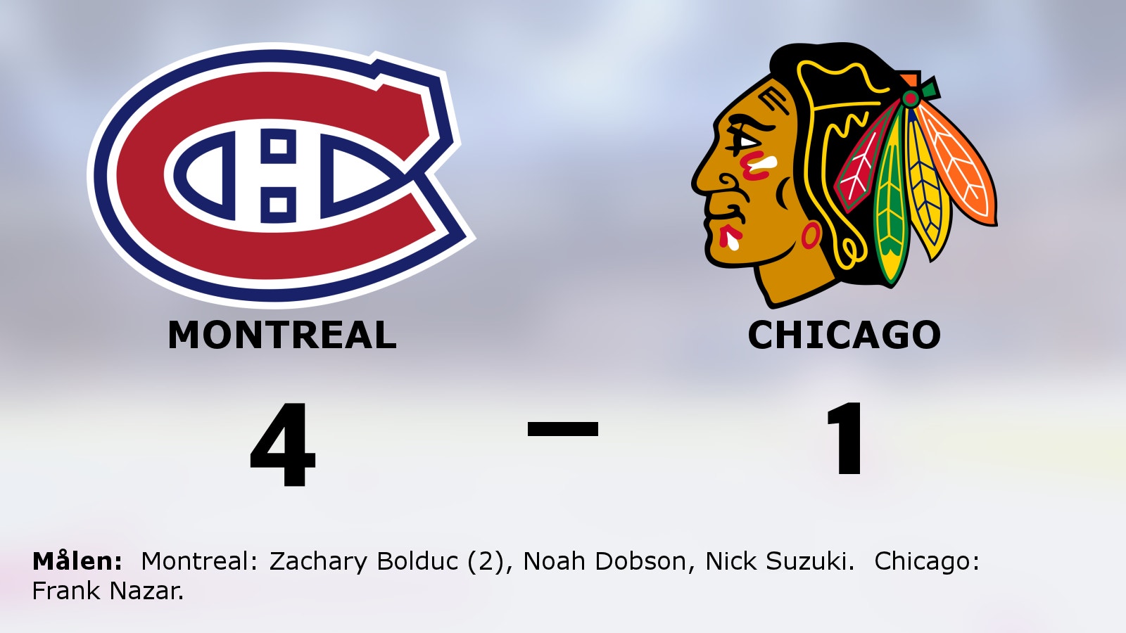 Montreal vann efter avgörande i tredje perioden mot gästande Chicago