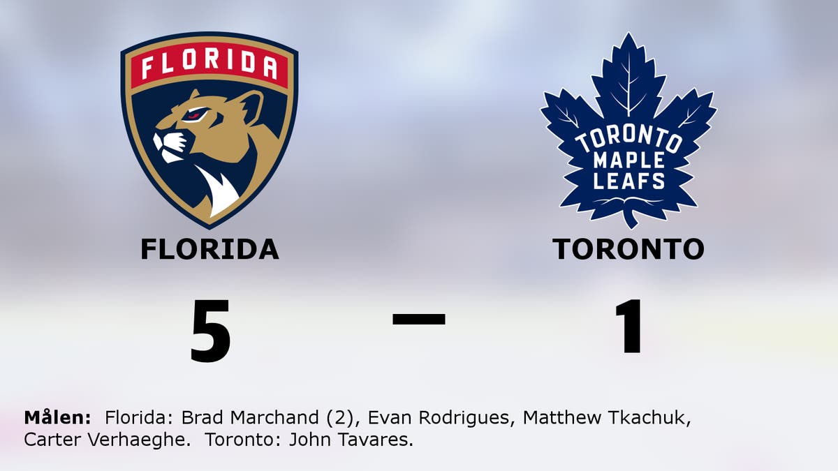Brad Marchand tvåmålsskytt när Florida vann mot Toronto