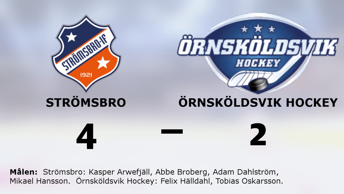 Strömsbro vann mot Örnsköldsvik Hockey