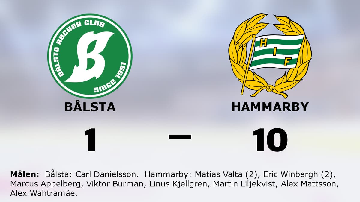 Målfest när Hammarby krossade Bålsta i Bålsta Ishall