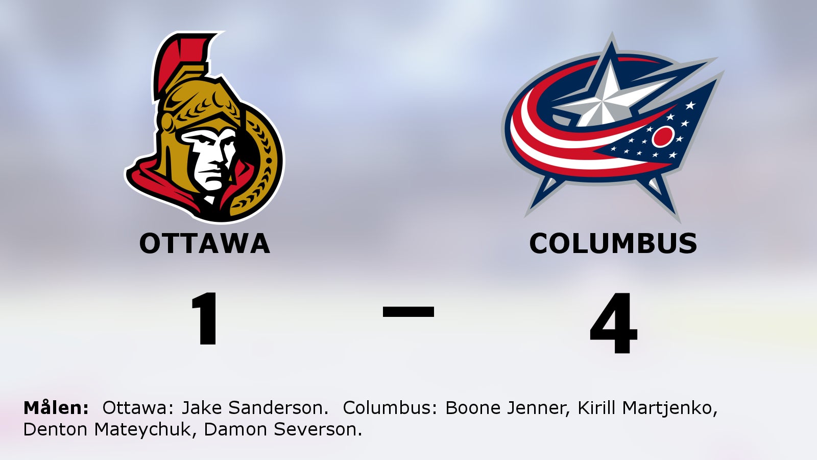 Columbus tog hem segern mot Ottawa på bortaplan