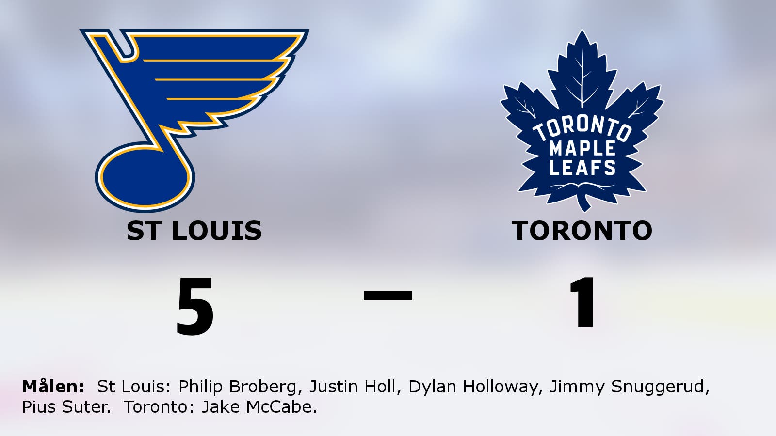 St Louis vann på nytt – 5–1 mot Toronto