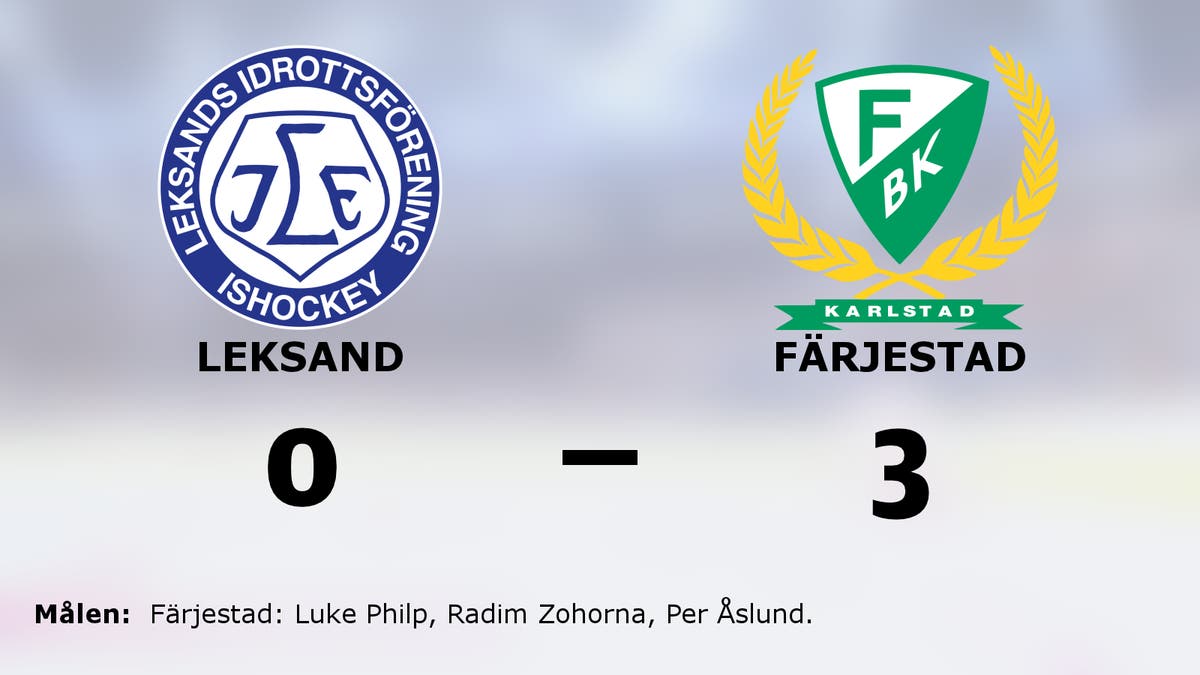 Stark defensiv när Färjestad vann mot Leksand i målsnål match