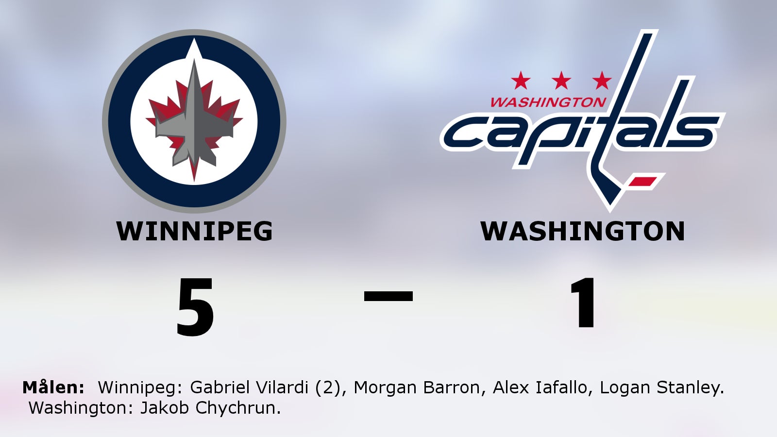 Gabriel Vilardi i målform när Winnipeg vann mot Washington