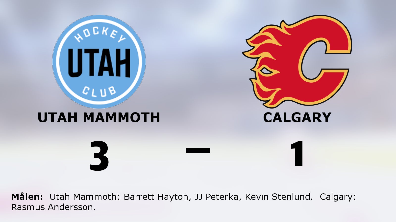 Utah Mammoth segrare hemma mot Calgary