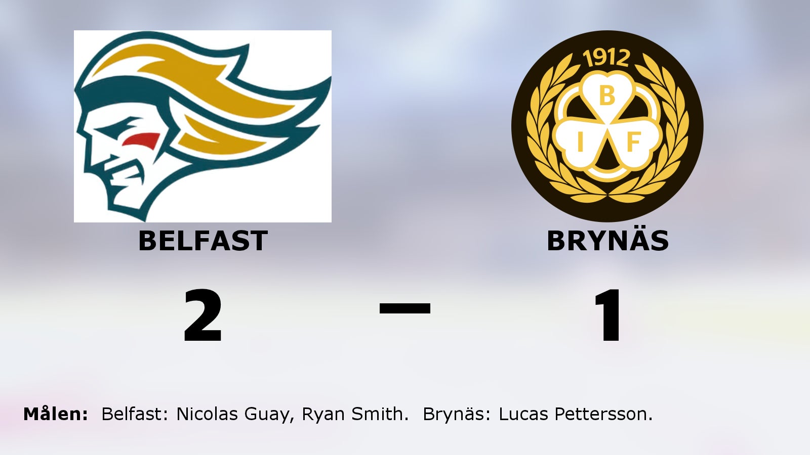 Förlust för Brynäs mot Belfast på bortaplan