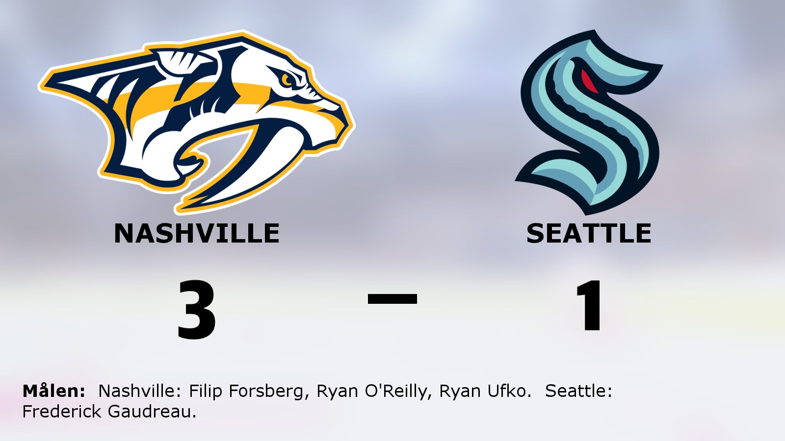 Nashville vann mot Seattle i NHL