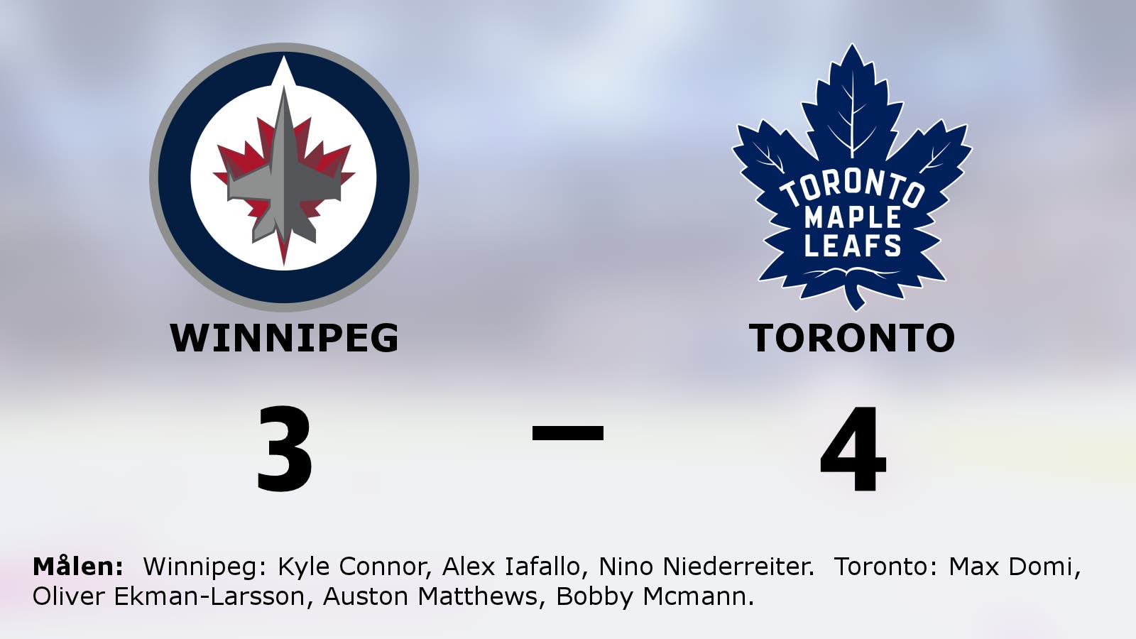 Sen vändning för Toronto som vann mot Winnipeg