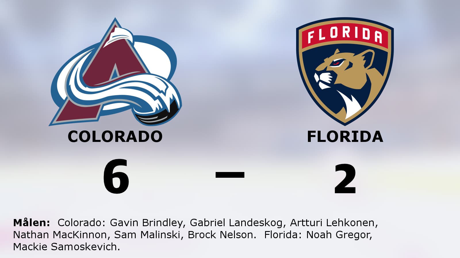 Colorado fortsätter vinna på hemmaplan – slog Florida med 6–2