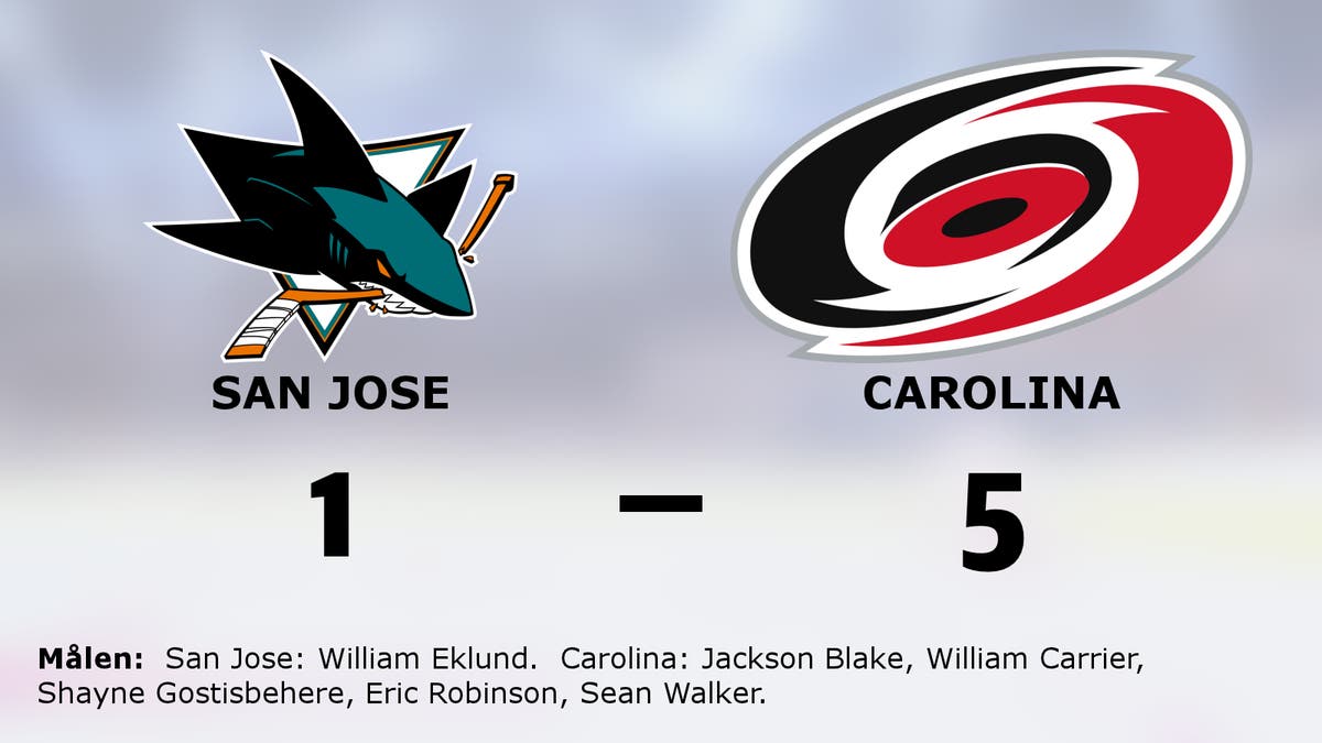 Carolina vann med 5–1 mot San Jose
