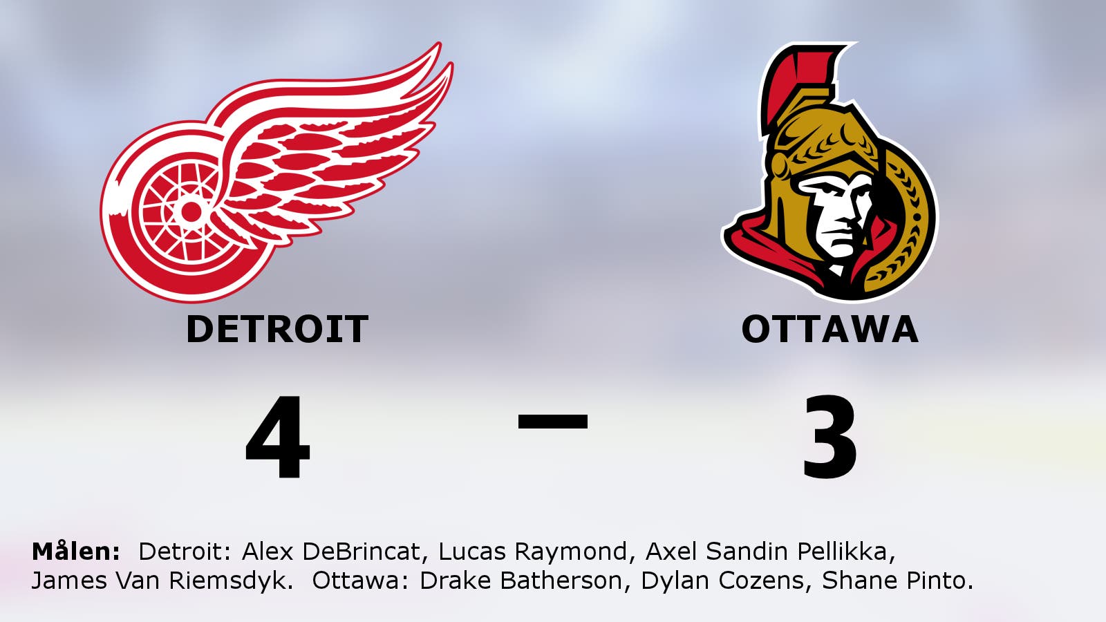 Förlängningsseger för Detroit mot Ottawa