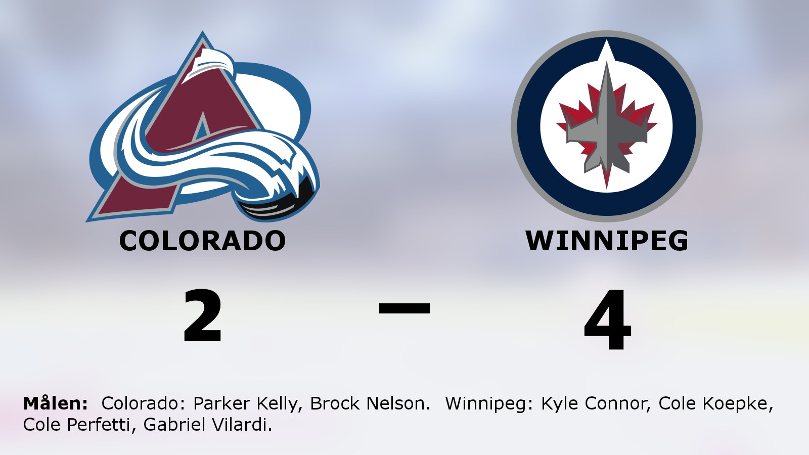 Ryck i sista perioden avgjorde för Winnipeg borta mot Colorado