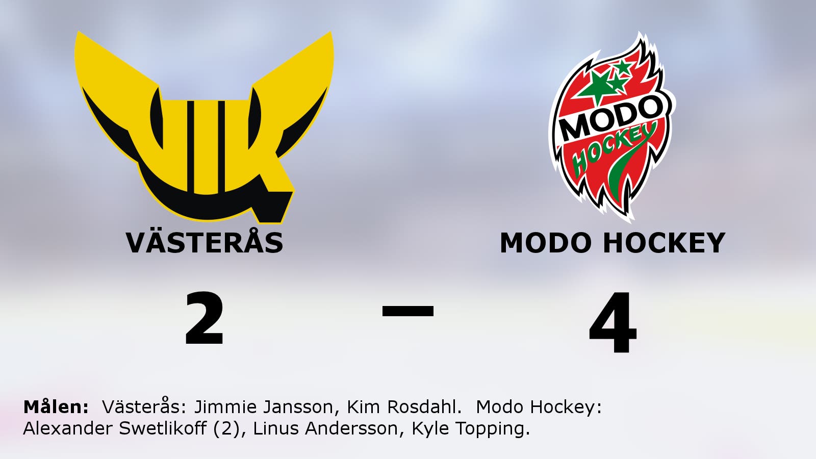 Modo Hockey tog ännu en seger – 4–2 mot Västerås