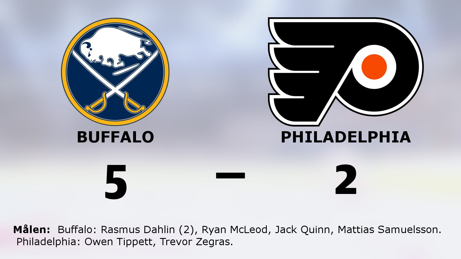 Buffalo vann – Rasmus Dahlin matchvinnare