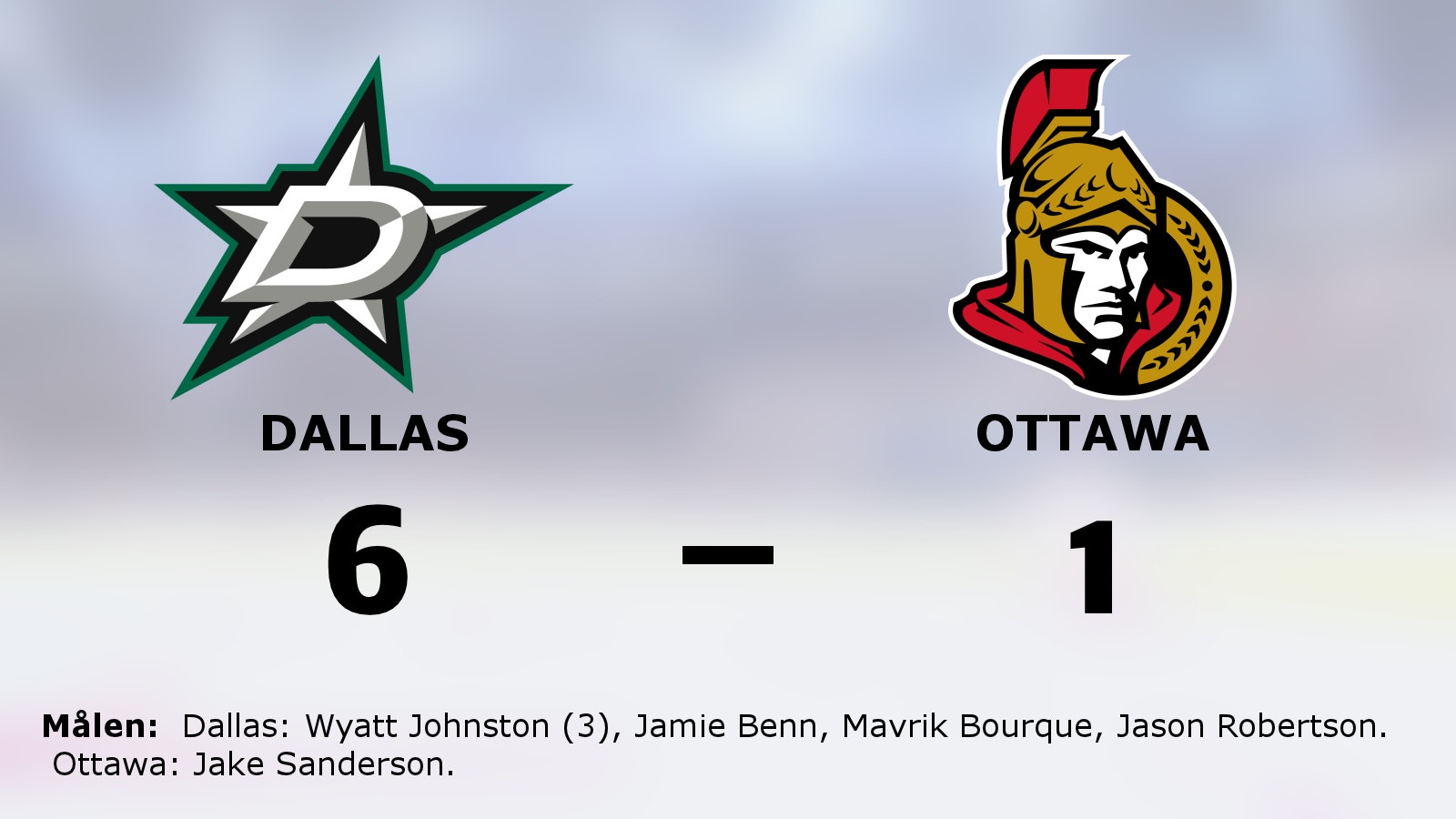 Wyatt Johnston låg bakom segern för Dallas mot Ottawa