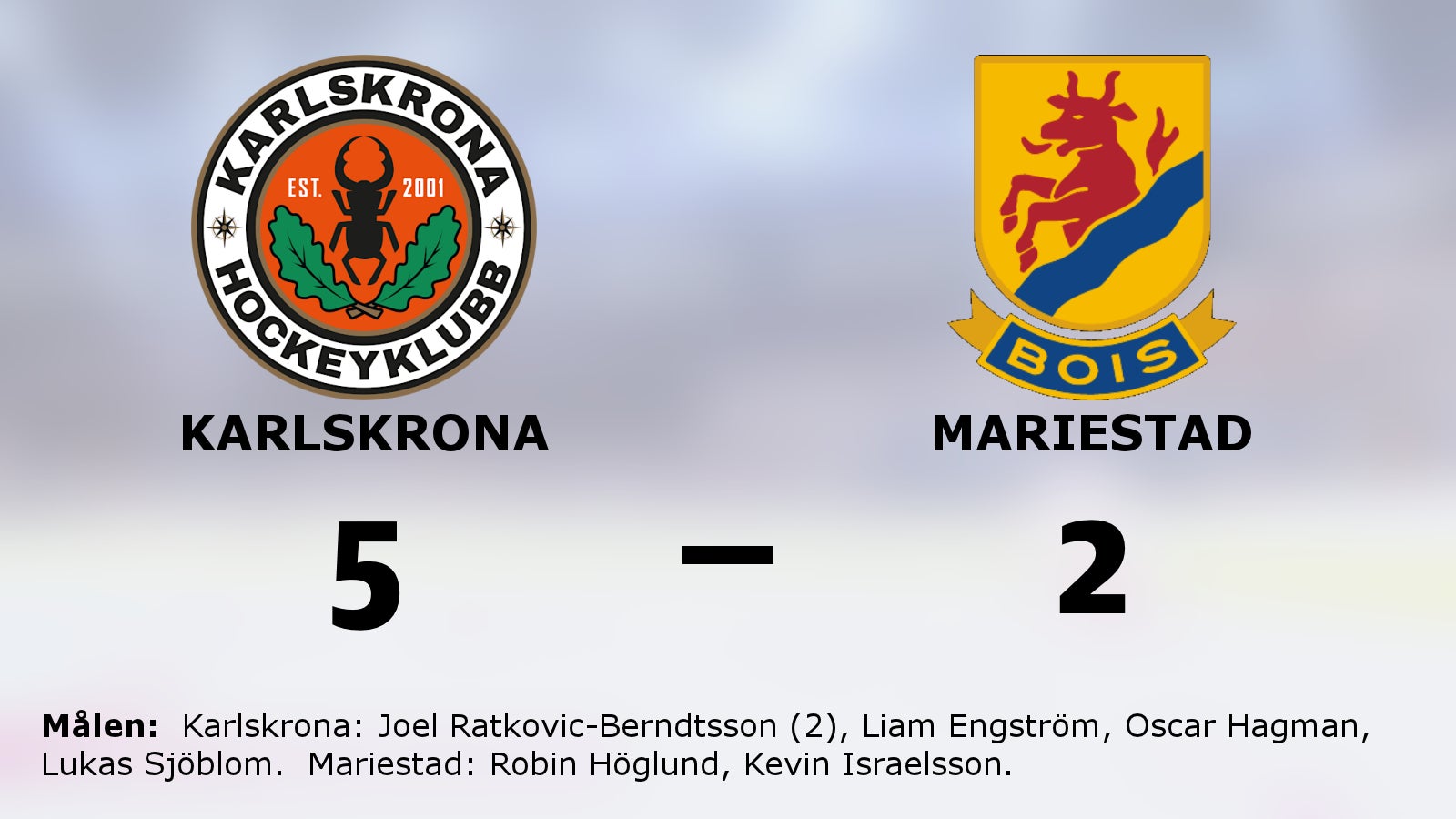Svårstoppade Karlskrona fortsätter vinna – 5–2 mot Mariestad