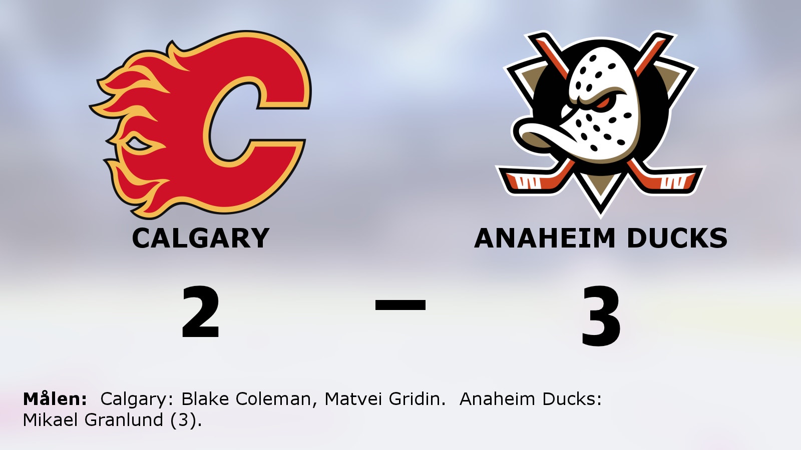 Ny seger för Anaheim Ducks mot Calgary