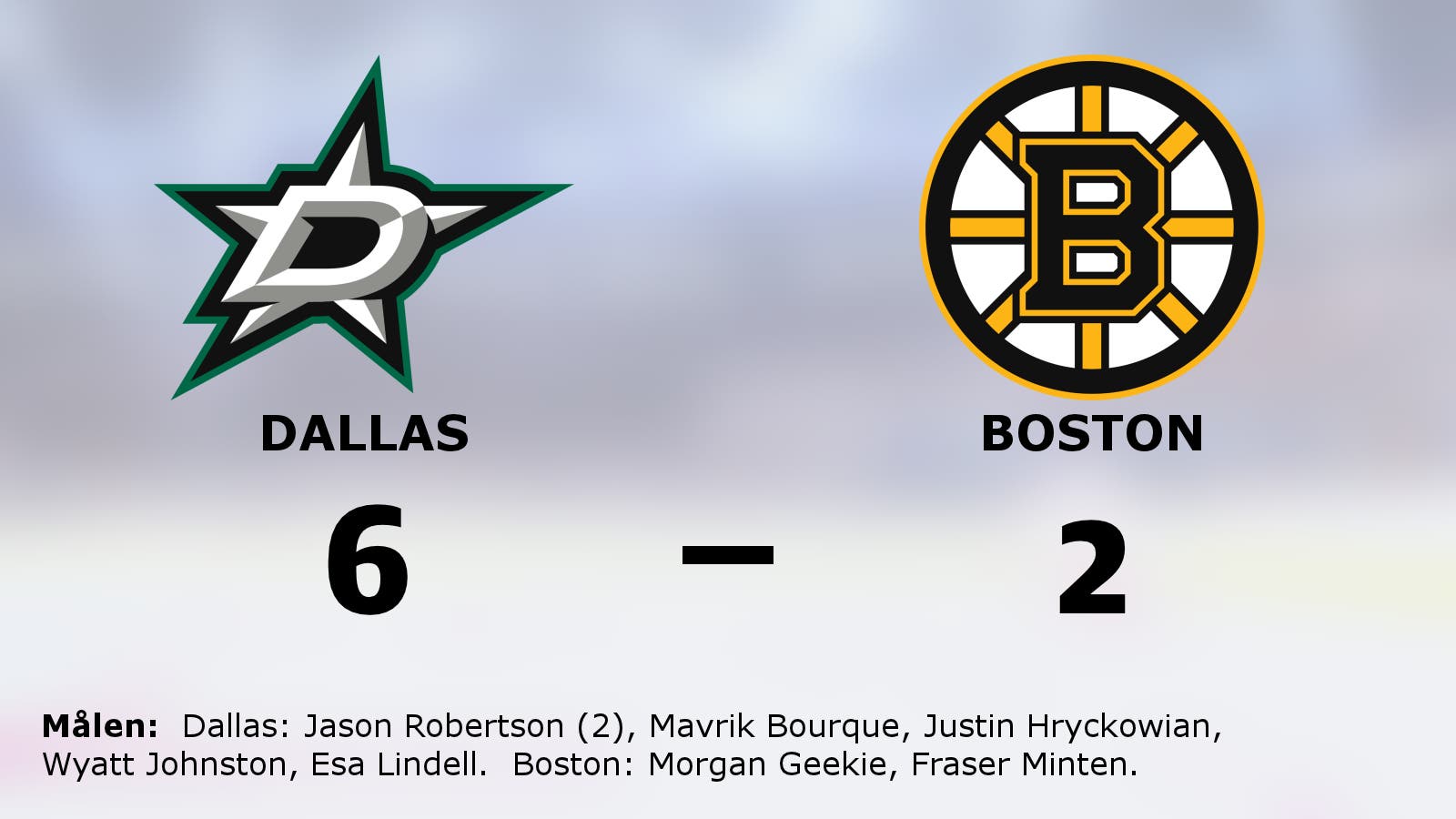Dallas bröt Bostons fina vinstsvit