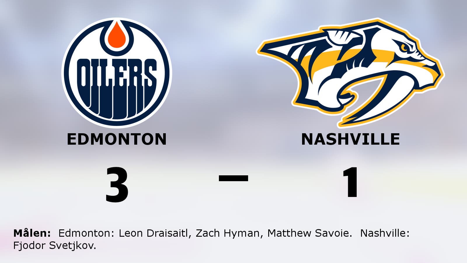 Edmonton säkrade seger mot Nashville