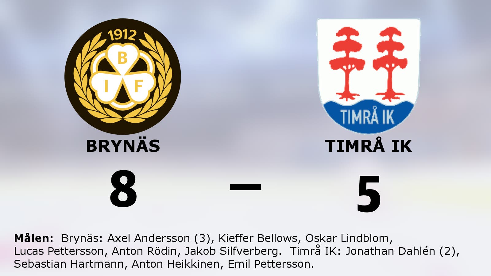 Seger för Brynäs med 8–5 mot Timrå IK