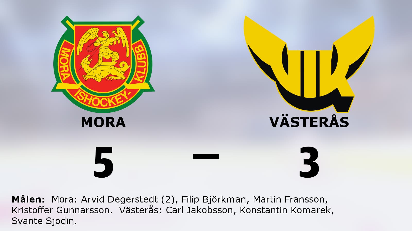 Tuff match slutade med seger för Mora mot Västerås