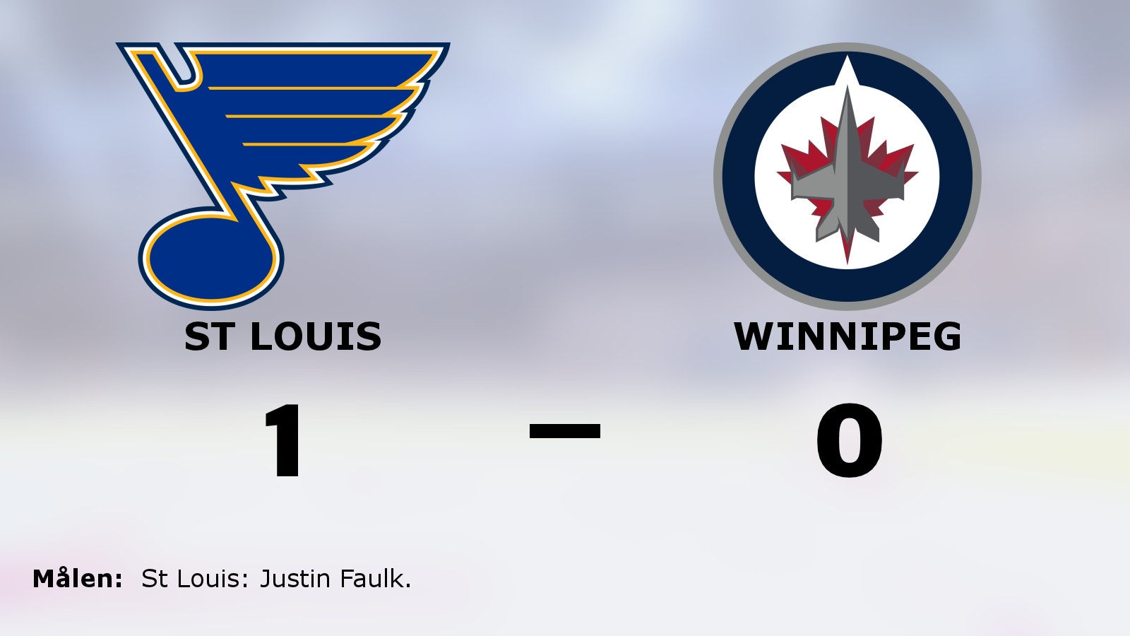 St Louis vann mot Winnipeg efter mål av Justin Faulk