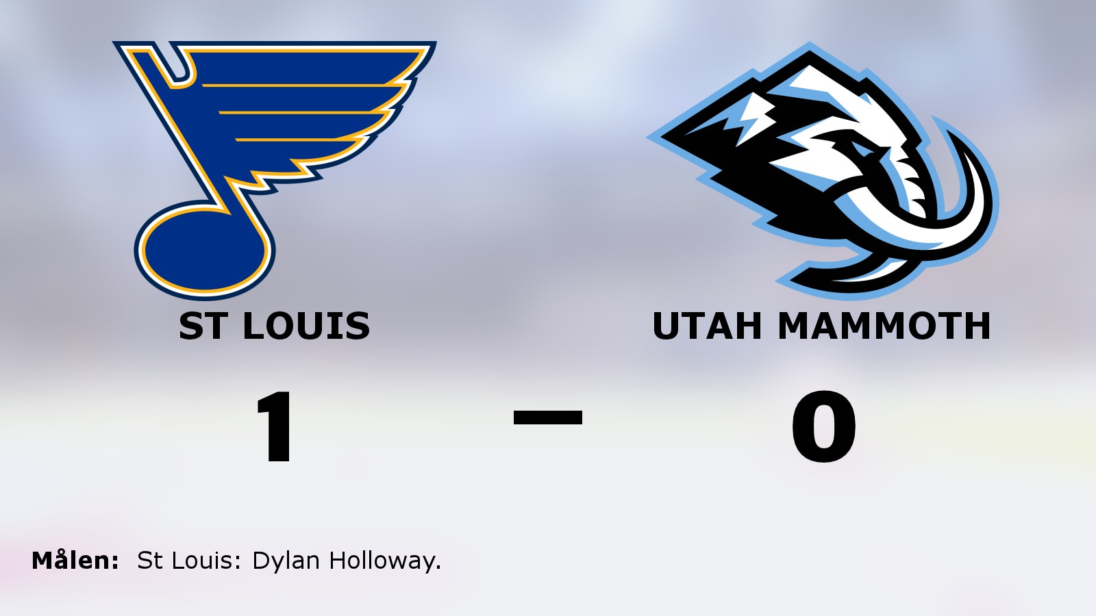 Dylan Holloway målskytt när St Louis vann mot Utah Mammoth