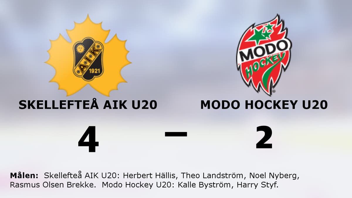 Skellefteå AIK U20 vann med 4–2 mot Modo Hockey U20