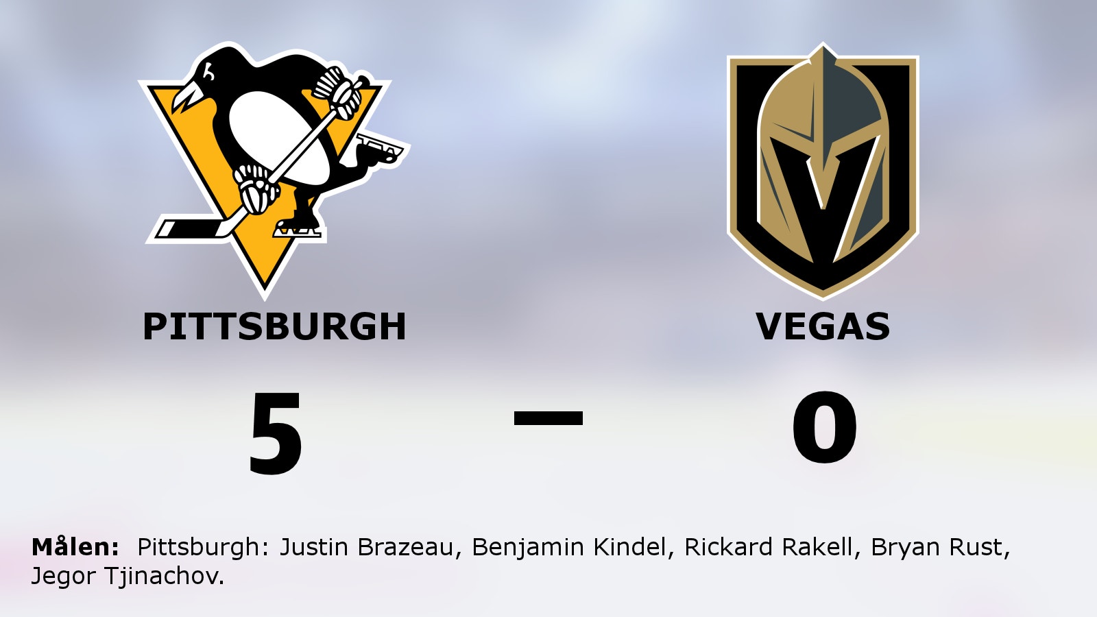 Stark seger för Pittsburgh i toppmatchen mot Vegas