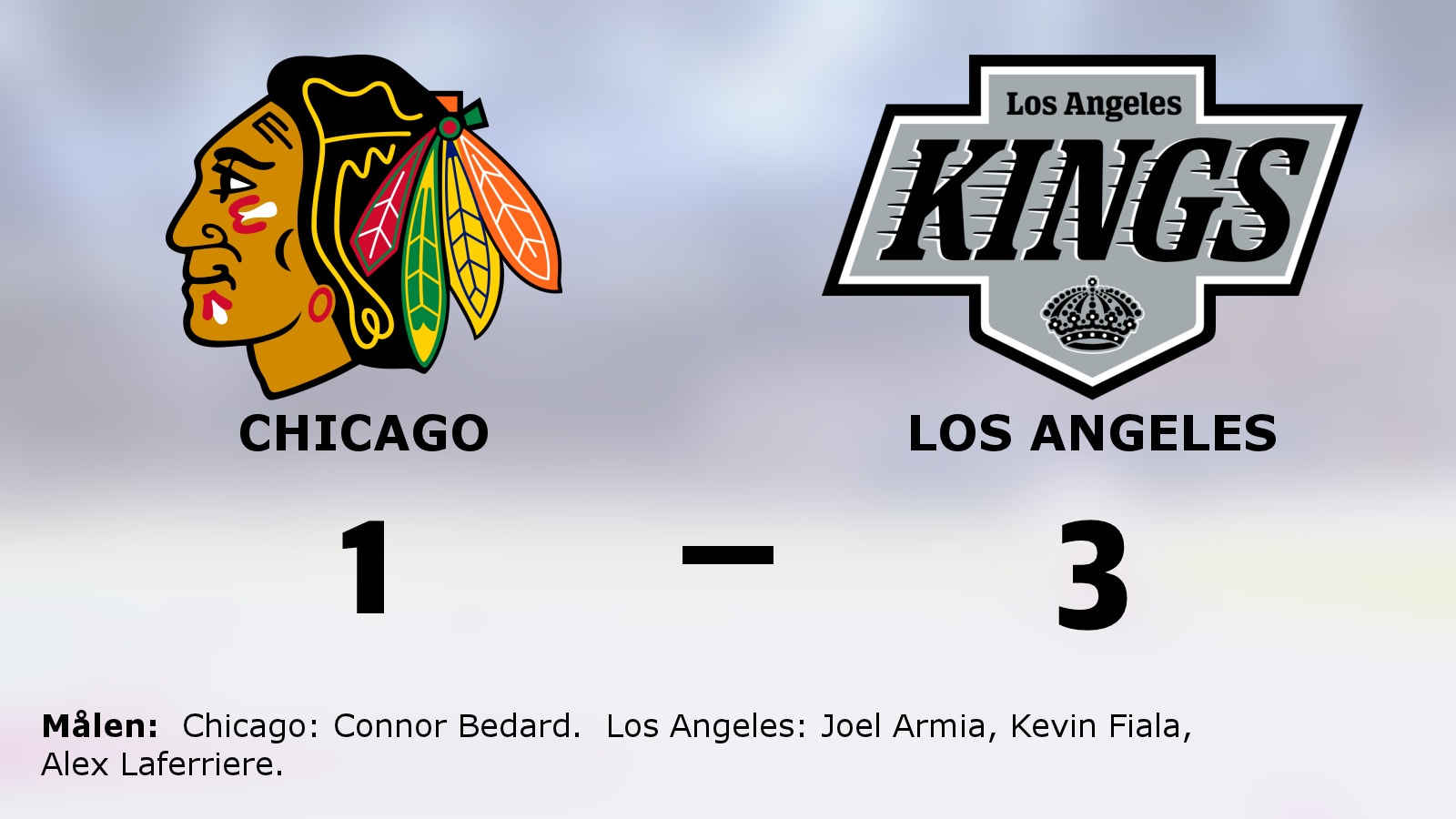 3–1-seger för Los Angeles mot Chicago