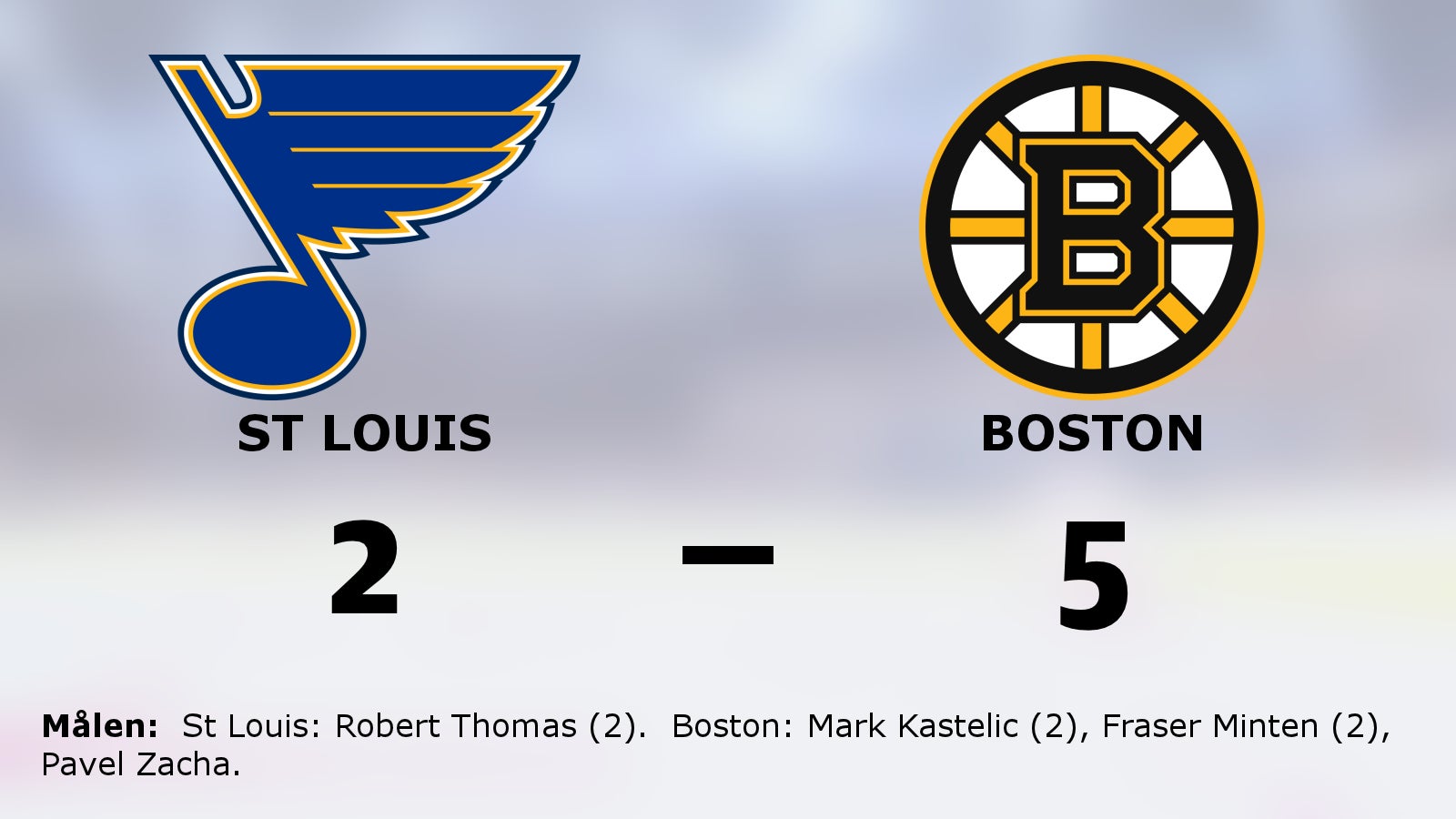 Seger för Boston mot St Louis i NHL