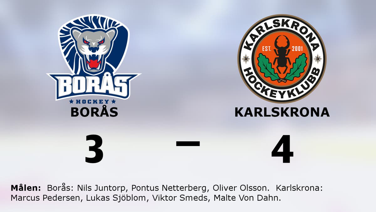 Seger för Karlskrona efter vändning mot Borås