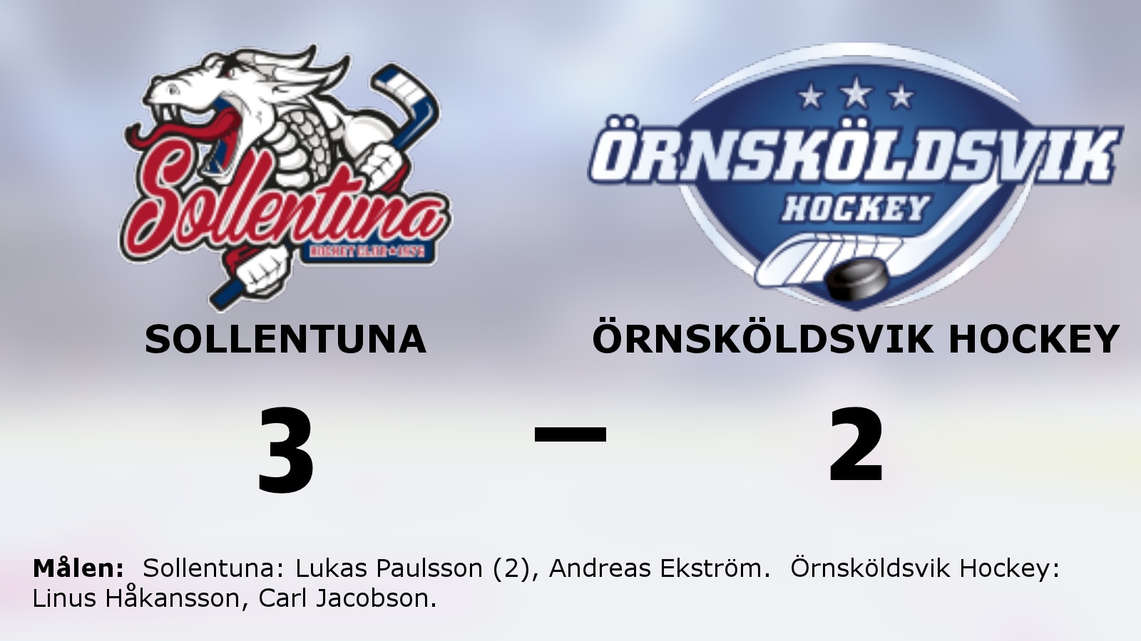 Efter förlustraden: Seger igen för Sollentuna – 3–2 mot Örnsköldsvik Hockey
