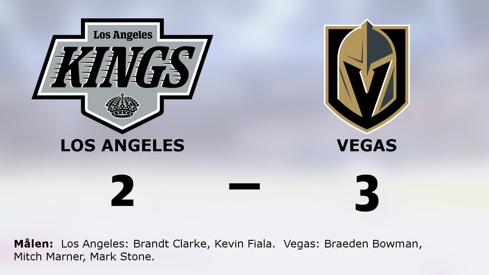Vegas ny etta i Pacific division efter seger mot Los Angeles