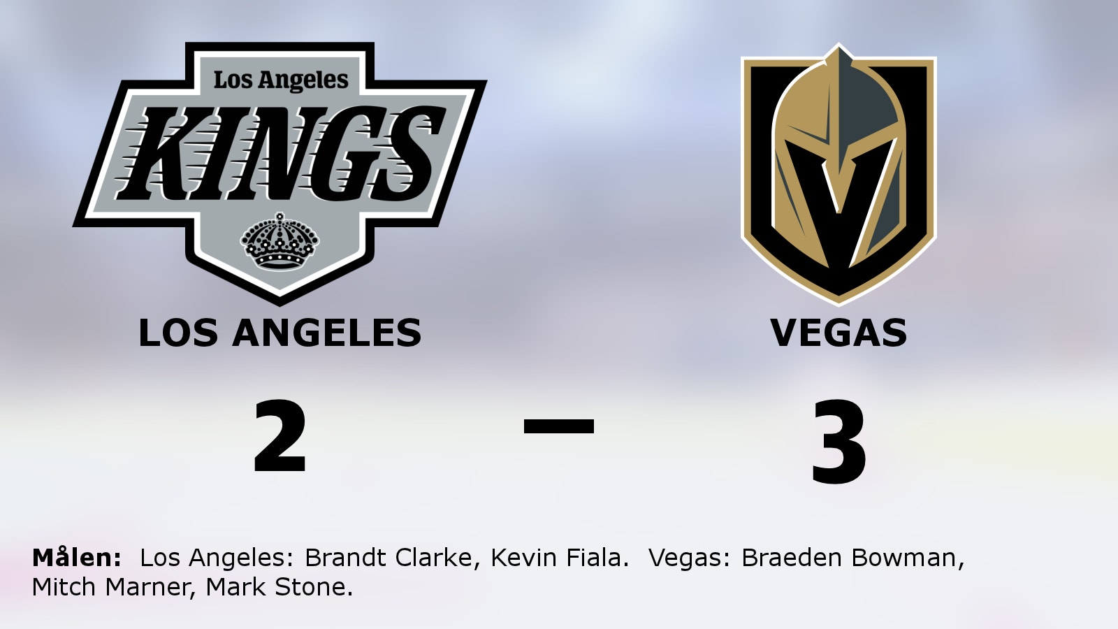 Vegas ny etta i Pacific division efter seger mot Los Angeles