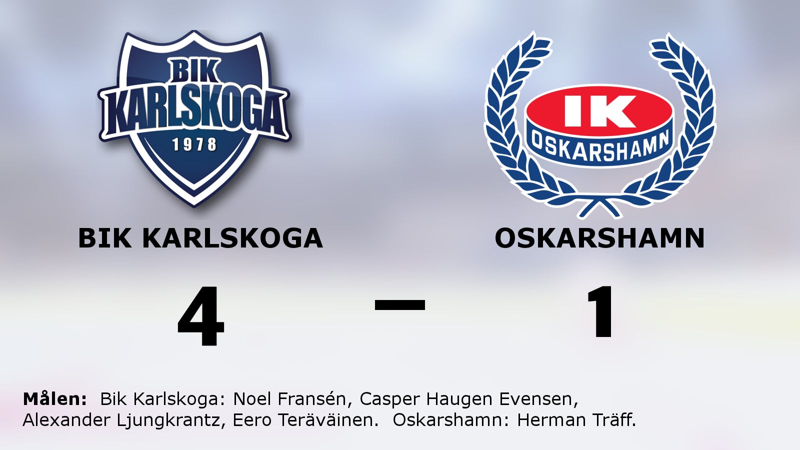 Seger för Bik Karlskoga hemma mot Oskarshamn