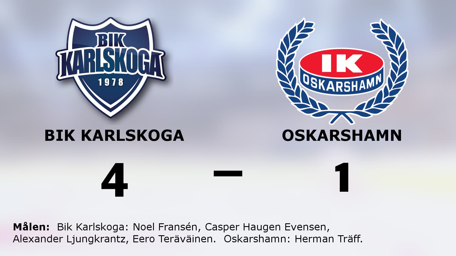 Seger för Bik Karlskoga hemma mot Oskarshamn