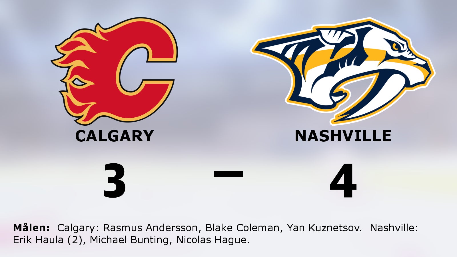 Nashvilles fina svit fortsätter mot Calgary