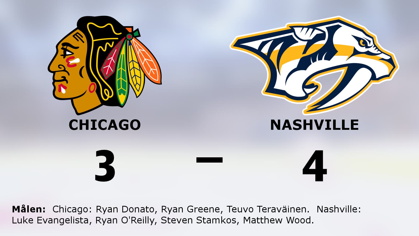 Nashville besegrade Chicago med knapp marginal