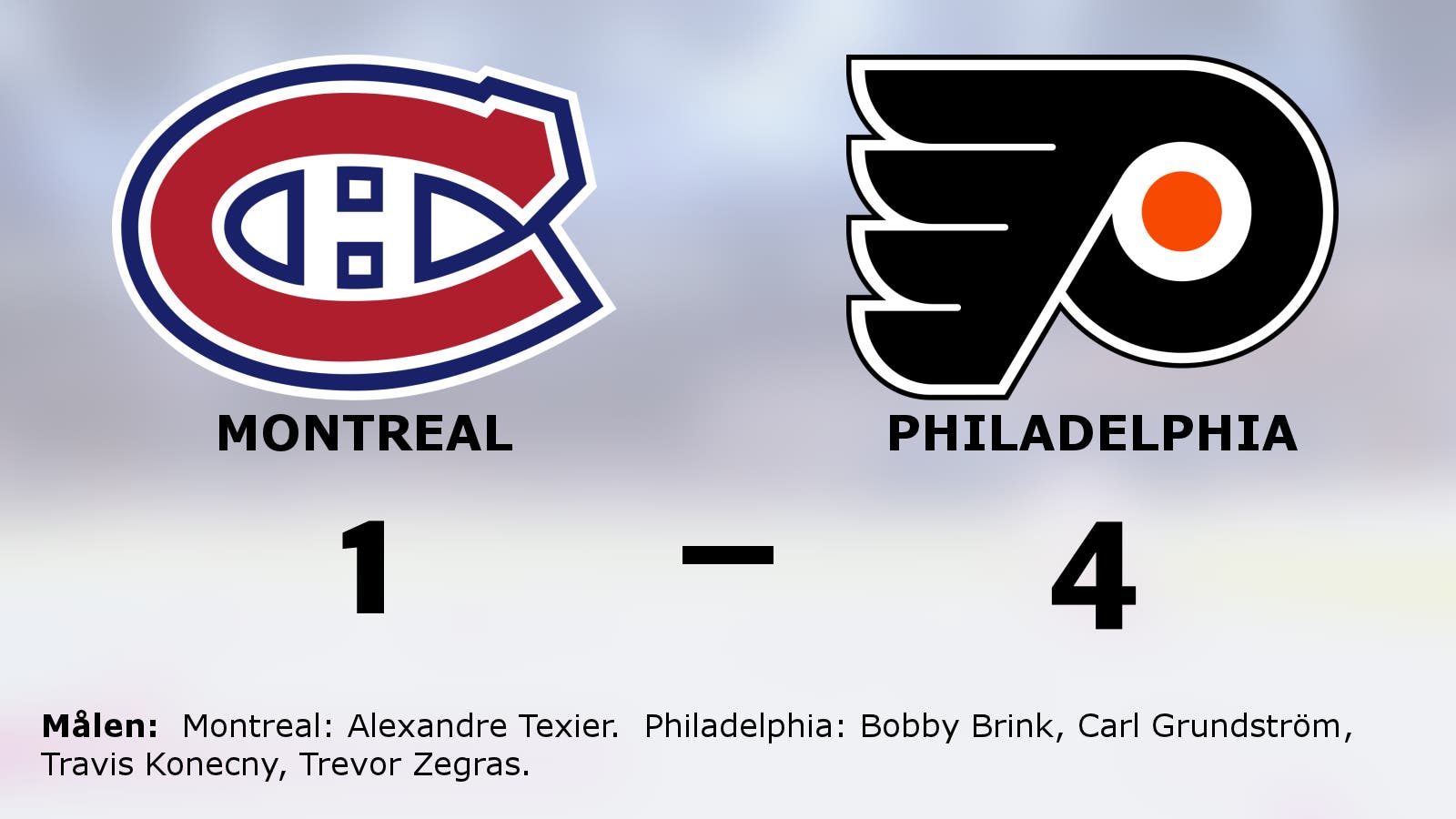 Seger för Philadelphia mot Montreal på bortaplan
